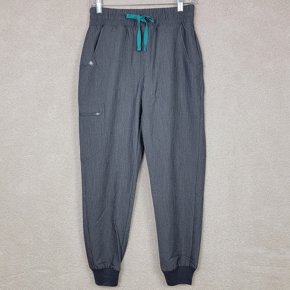Figs Graphite Gray Zamora High Waisted Petite Joggers Scrub Pants Sz XSP - Picture 2 of 12
